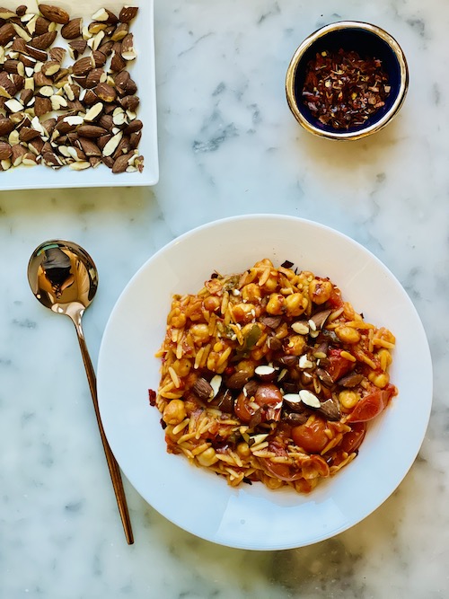 Spicy Mediterranean Chickpea and Orzo Stew-image