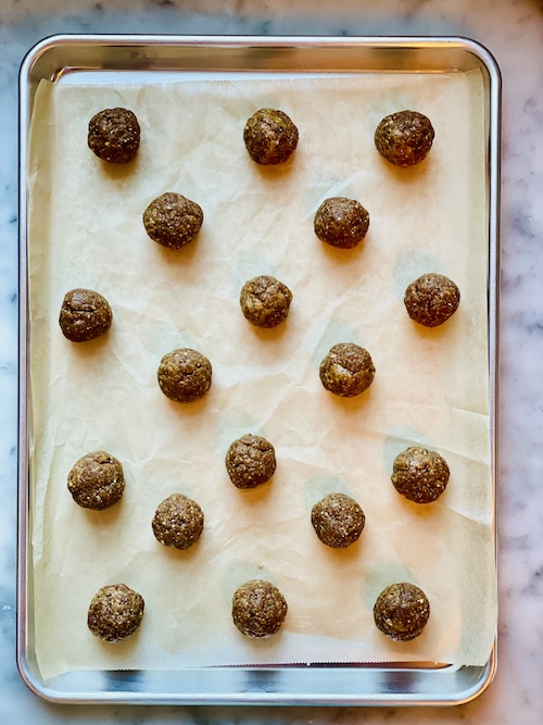 apple pie energy bites sheet pan.