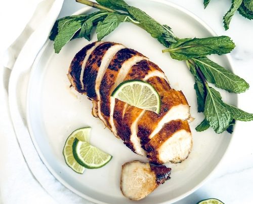 Sliced Mojito-grilled chicken.