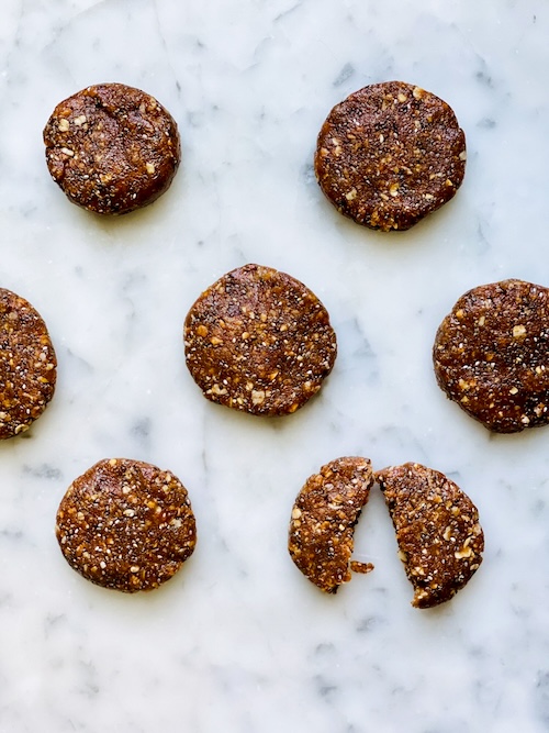 Honey almond breakfast cookies on a counter.