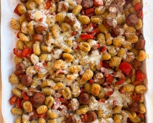Italian sheet pan gnocchi.