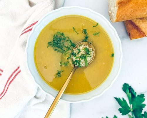 A bowl of pastina soup.
