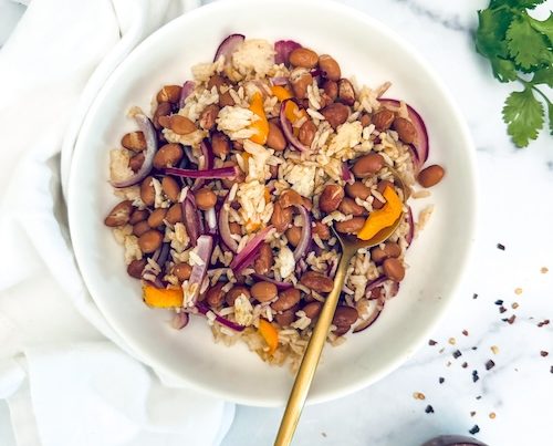 Red beans and rice, fajita-style.