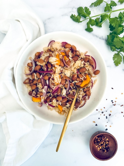 Red beans and rice, fajita-style.