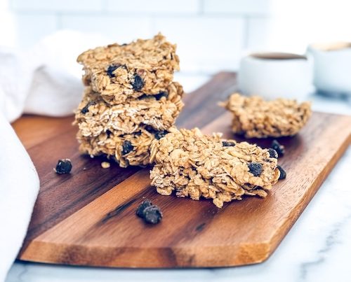 Vegan almond butter rice Krispy squares.