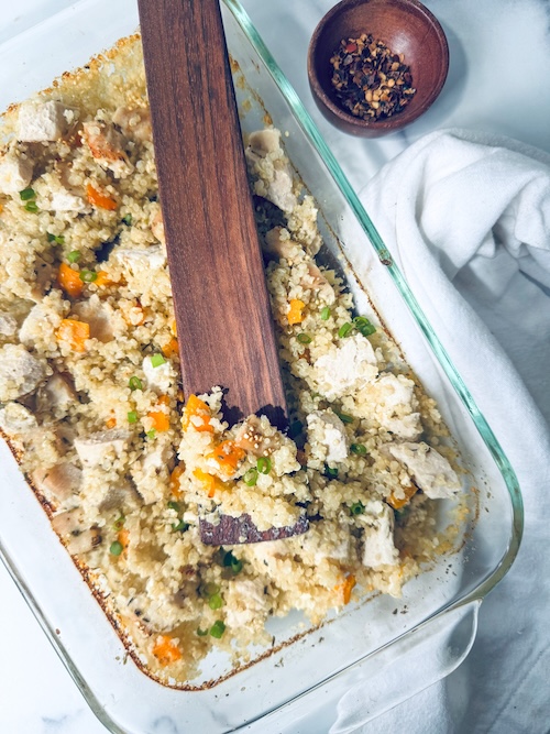 Chicken quinoa casserole.