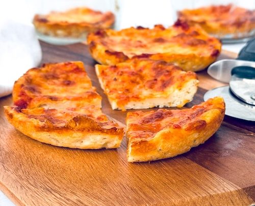 Deep dish protein pizza.