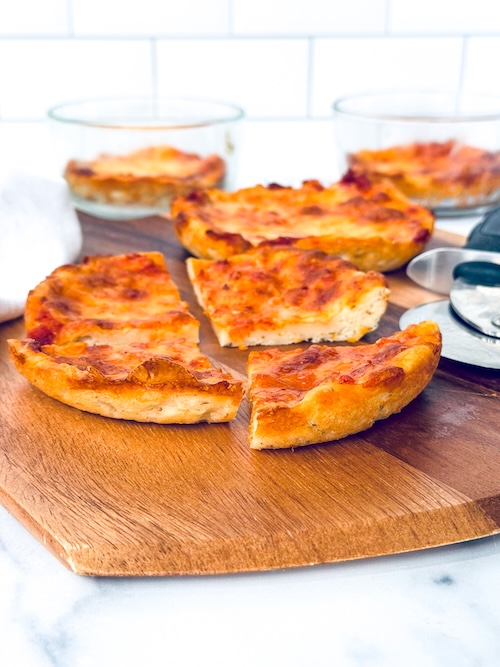 Deep dish protein pizza.