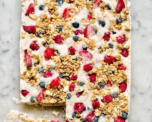 Berry yogurt bars with granola.