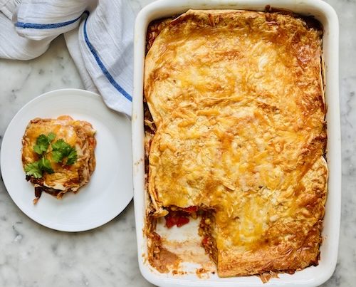 Vegetarian enchilada casserole.