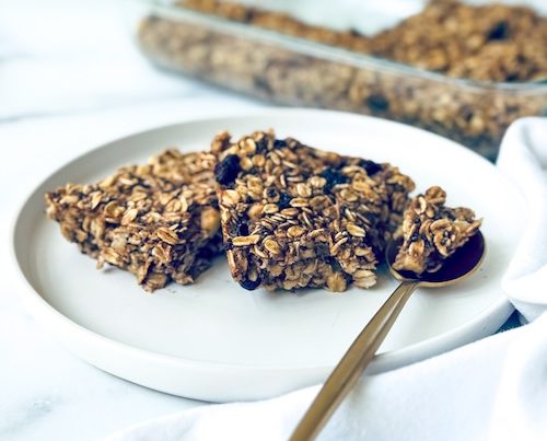 Vegan banana oatmeal squares.