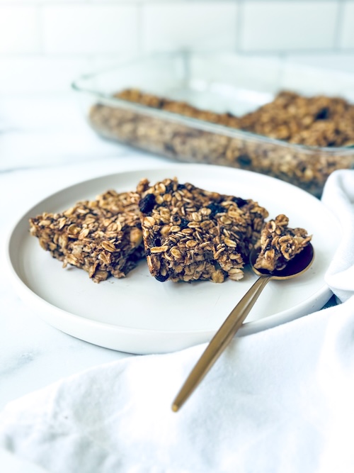 Vegan banana oatmeal squares.