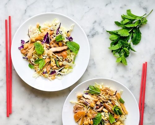 Bowls of Vietnamese chicken salad.