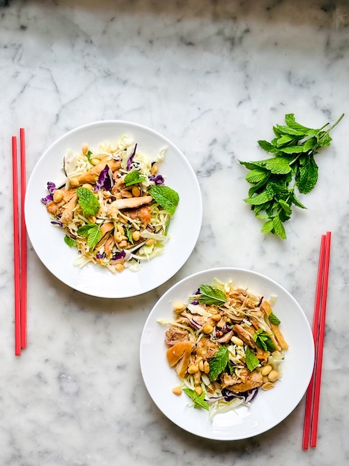 Bowls of Vietnamese chicken salad.