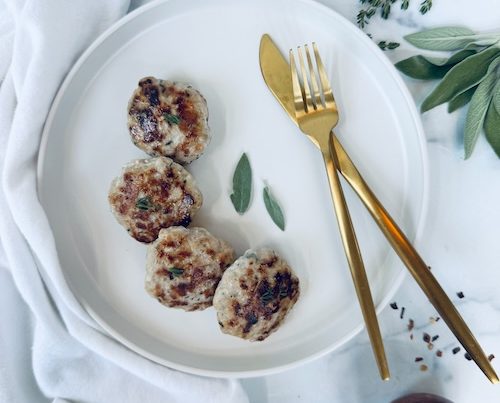 Homemade breakfast sausage on a plate.