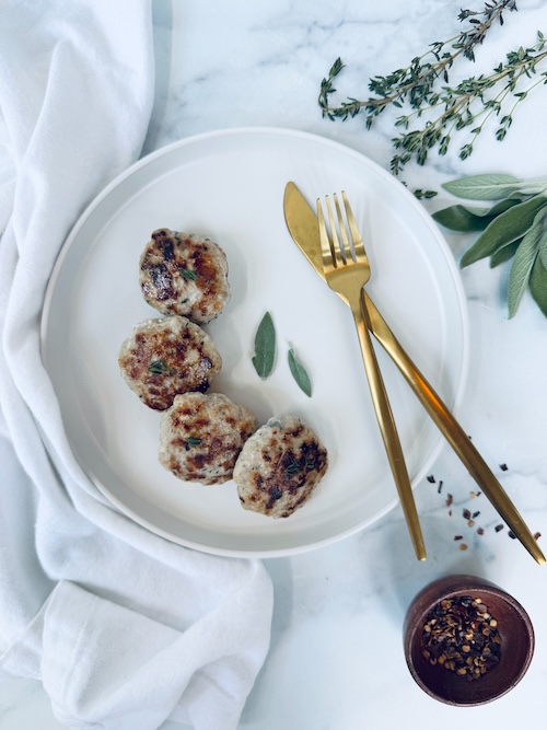 Homemade breakfast sausage on a plate.