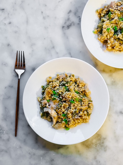 Miso chicken and grain bowls.