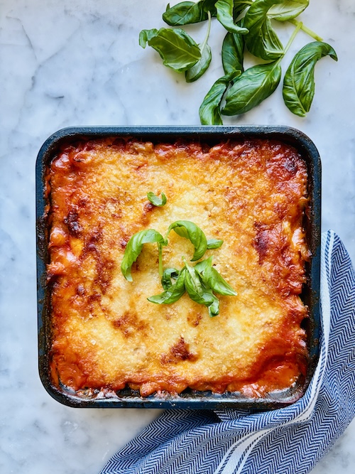 Baked white bean Parmesan.