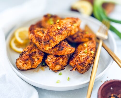 Grilled Cajun chicken tenders.