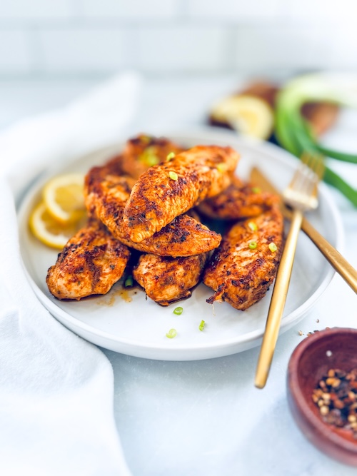 Grilled Cajun chicken tenders.