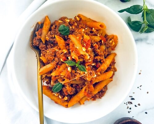 High protein penne lasagna.